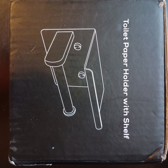 NIB Tindbea gold toilet paper holder with phone shelf and towel rope hooks - Picture 11 of 11